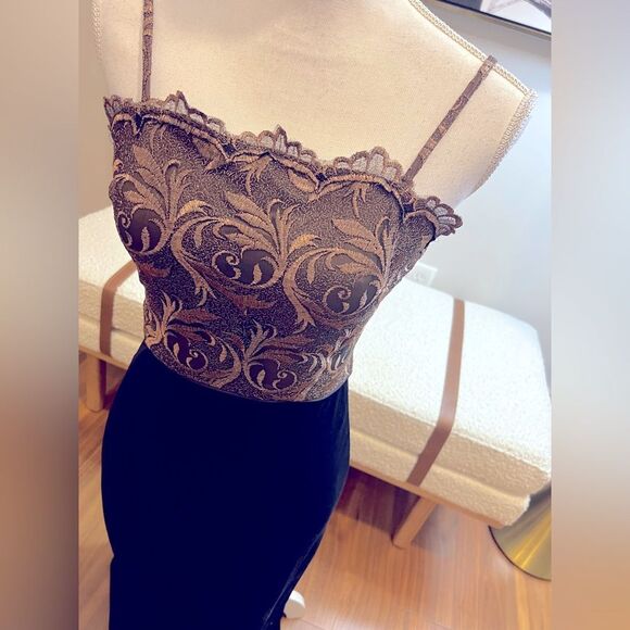 Tootsies boutique Elegant Black and Brown Evening Dress size 2 - Picture 2 of 7